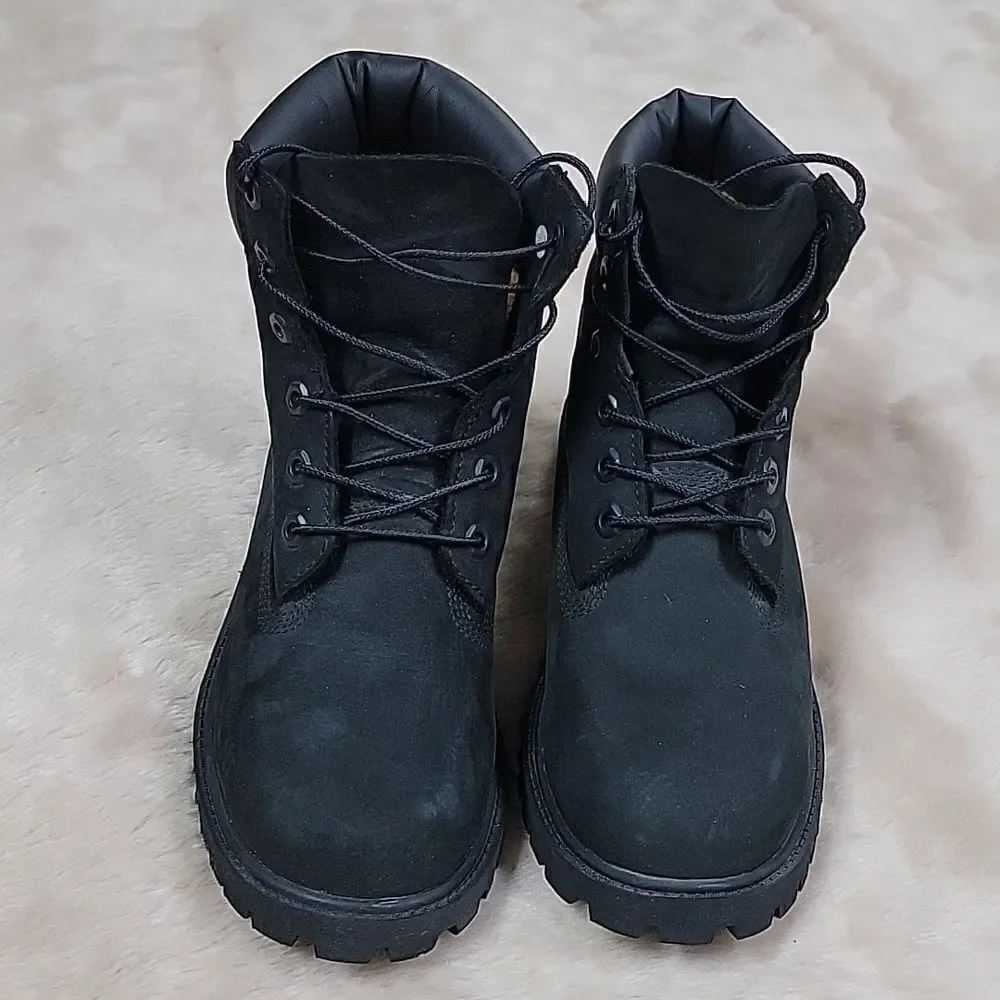 **HOST PICK** TIMBERLAND KIDS' 6” BLACK PREMIUM WATERPROOF CASUAL BOOTS, SIZE 5